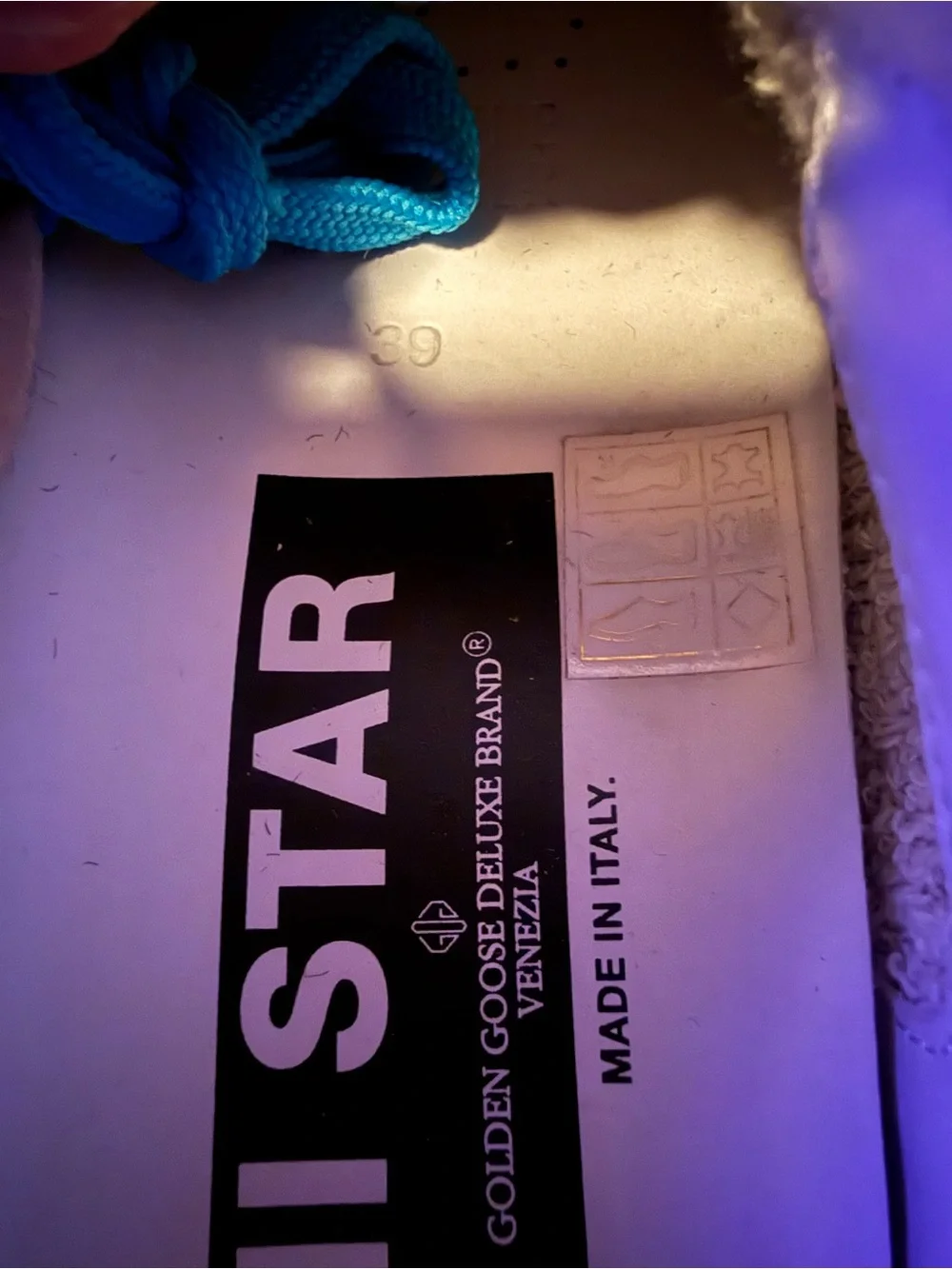 Golden Goose Hi Star Leopard Accent Sneakers with Blue Laces